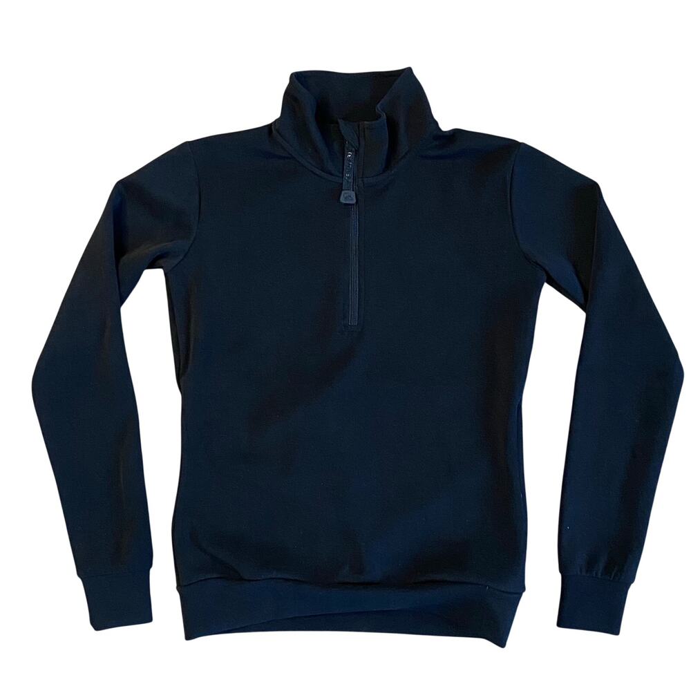 Tempo Equestrian TemTeq Avery Quarter Zip Sweatshirt Women SZ M Black